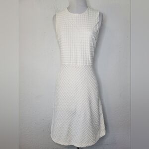 Theory Raneid K White Contextual Sleeveless Dress Size 8 A Line Fit and Flare